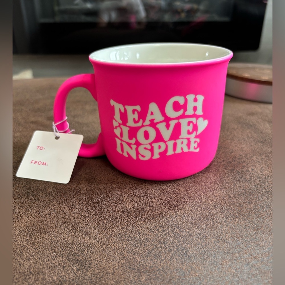 Pink 'Teach Love Inspire' Mug